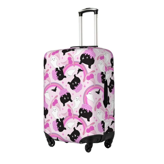Gukieu Pink Girl Halloween Print Suitcase Protective Cover, Elastic Zipper Buckle Suitcase Protective Cover, Suitable for Travel, Business Trip-Small