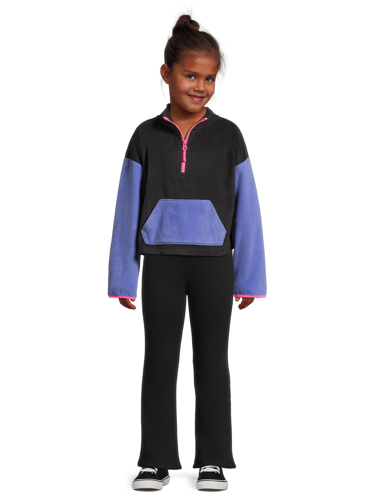 Athletic Works Girls Microfleece Quarter-Zip Pullover, Sizes 4-18 & Plus