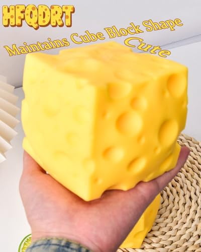 4.7 inch Cheese Cube Squishy Realistic Design Slow Rising Durable EVA Foam Structure
