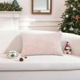 thumbnail image 2 of AYktou Christmas Pillows Cover 12×20 Inch, Christmas Tree Snowflake Patterns Sofa Throw Pillow Plush Lumbar Cushion Decorative for Couch Bed Living Room Holiday Cushion Covers Decoration, Pink, 2 of 6