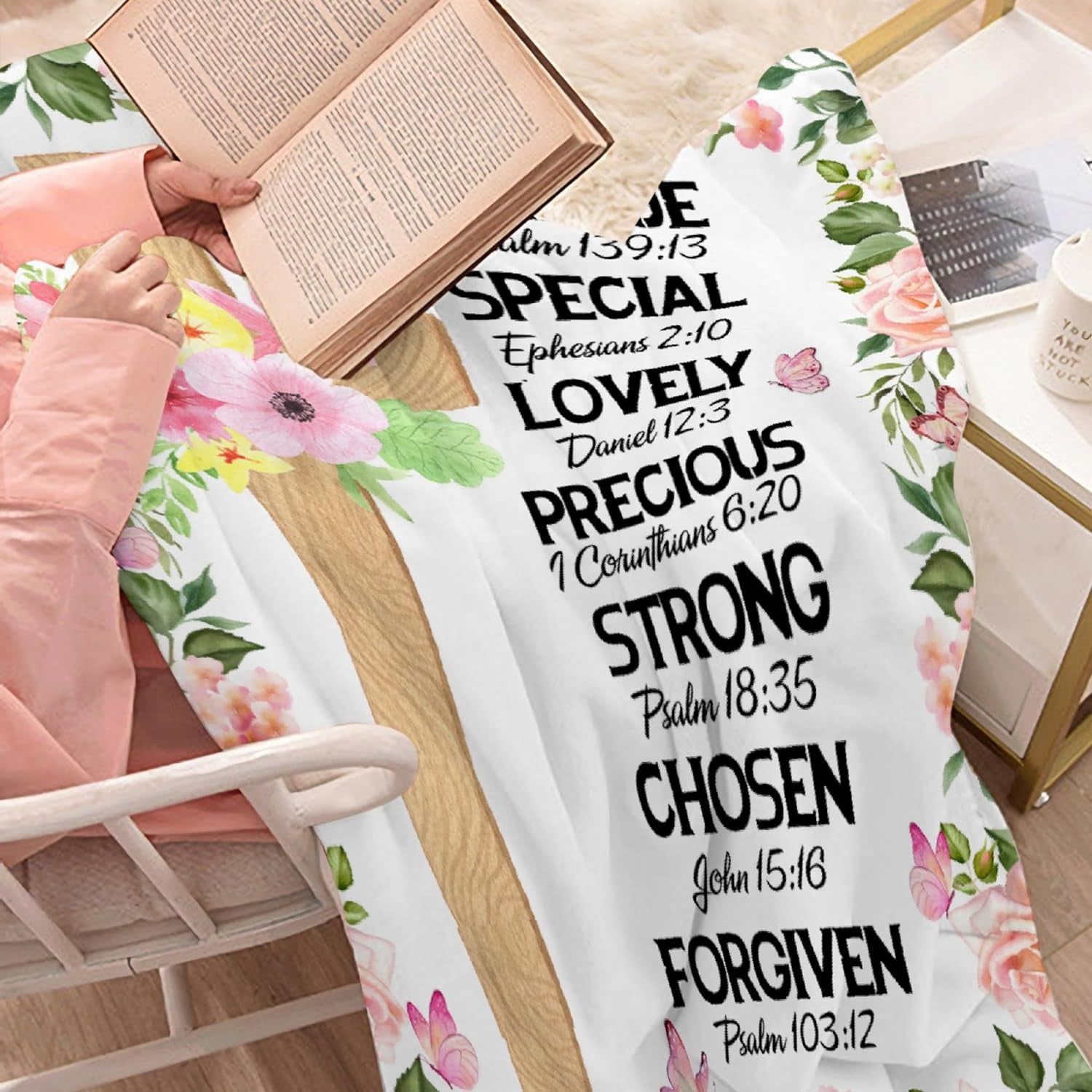 Christian Blanket with Inspirational Thoughts and Prayers Religious - God Gifts for Women/Mom/Mother''s Day/Birthday - Ultra Soft Warm Healing Throw Blanket Home Decor - 30"x40" Scripture Gifts