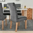 thumbnail image 4 of Velvet Dining Room Chair Covers,Stretch Super Fit Chair Slipcovers Removable Washable Non-slip Modern Soft Chair Protector for Hotel Kitchen Banquet Wedding-4-Dark gray, 4 of 9