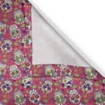 thumbnail image 5 of Ambesonne Colorful Grommet Curtain, Sugar Skull Flowers, 50" x 84", Hot Pink Purple Green, 5 of 6