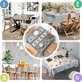 thumbnail image 4 of Black and White Geometric Boho Pattern Square Tablecloth,Waterproof Square Table Cover,Wipeable Spillproof Washable Table Cover for Home Kitchen Party Decor 52"x52"(132x132cm), 4 of 6