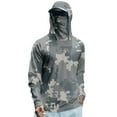 thumbnail image 2 of WTOBBY Men's Summer Camouflage Quick-Dry Long Sleeve T-Shirt Sun Protective Hooded Top for Fishing Fitness Sports, Lightweight Breathable with UPF 50+ ,Gray S, 2 of 4