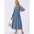 thumbnail image 4 of DARING DIVA Cocktail Lantern A-Line Chiffon Dress L Grey Blue, 4 of 7