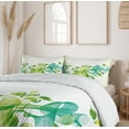 thumbnail image 6 of Ambesonne Modern Duvet Cover Sets, Wavy Floral Design Digi Art, 2-King, Yellow Green and Blue, 6 of 7