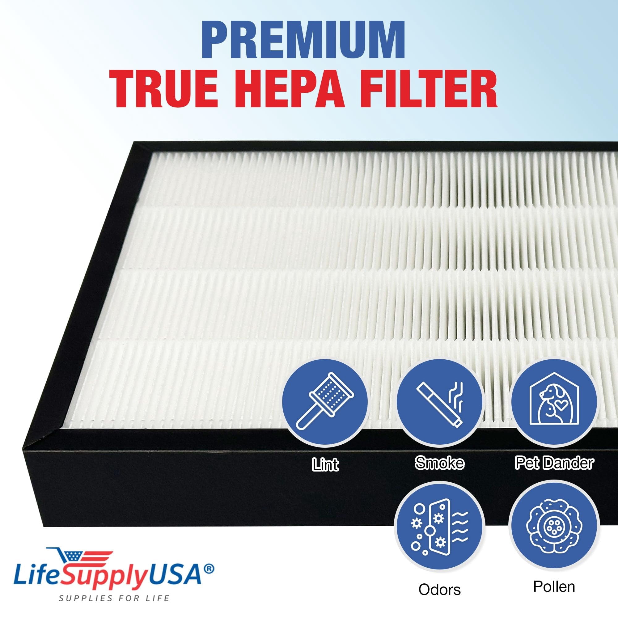 47001 HEPA + Carbon Filter Replacement Compatible with NuWave OxyPure Models 47001, 47002, 47003, 47004-2-in-1 Air Purifier Filter Set by LifeSupplyUSA (3 Pack)
