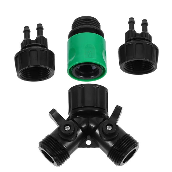 Raindrops Garden Spigot Splitter Black Four Way Hose Connector for Irrigation
