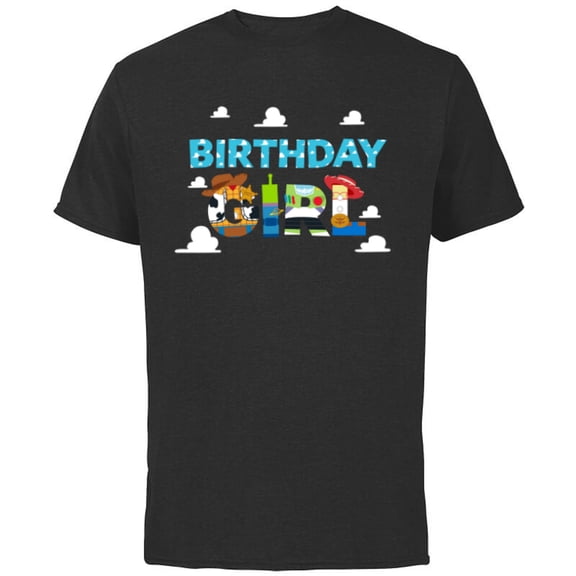 Disney and Pixar’s Toy Story Clouds Birthday Girl - Short Sleeve Cotton T-Shirt for Adults - Customized-Black