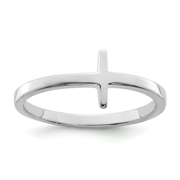 925 Sterling Silver Sideways Cross Ring