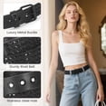 thumbnail image 2 of Studded Belt, Metal Punk Rock Rivet Belt with Bright Pyramid Studded for Women Men, 2 of 6