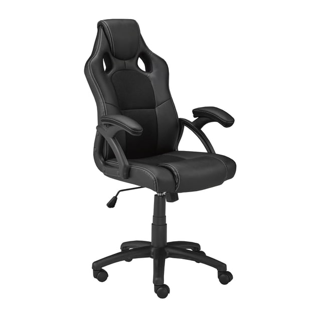 Chaise de bureau ergonomique à dossier haut, Noir