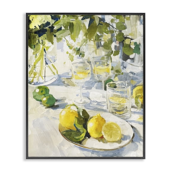 Stupell Industries Traditional Meringue Lemons Table Spread Black Framed Giclee Art, 11 x 14, by Annabelle Hall