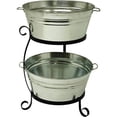 thumbnail image 1 of Houston Commerce International de Boissons Galvanisé Double Baignoire avec Support en Fer, 1 of 1