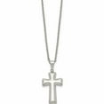 thumbnail image 3 of Stainless Steel Polished Medium Pillow Cross 18In Necklace Made In China -Jewelry By Sweet Pea, 3 of 8