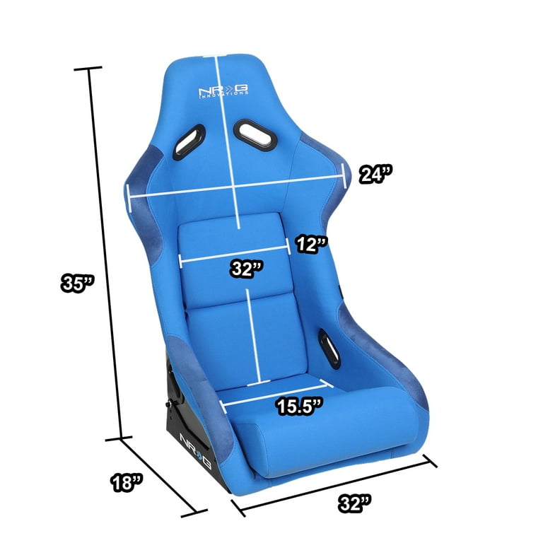 NRG SC-300-GS02BL FRP Bucket Seat Cushion White Stitching Hex Geometric Blue