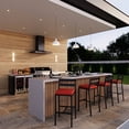 thumbnail image 2 of LeisureMod Patio Bar Stool in Powder-Coated Aluminum Frame with Removable Cushion Low Open-Back Design and Footrest Chelsea Collection in Cherry, 2 of 11