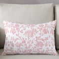 thumbnail image 3 of Coral Red Flower Throw Pillow Cover 24 x 36 Inch Decorative Pillow Cover Vintage Farmhouse Boho Leaf Spring Lumbar Pillowcase Seasonal Rectangle Cushion Case for Couch Sofa Bed Living Room, 3 of 7