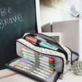 thumbnail image 6 of ​​GiLiling Pencil Case Handheld 3 Compartments Black Dots Design Large Storage Canvas Pen Bag Portable Organizer Utility Container Professional Accessory Case Writing Tools Manager​​, 6 of 9