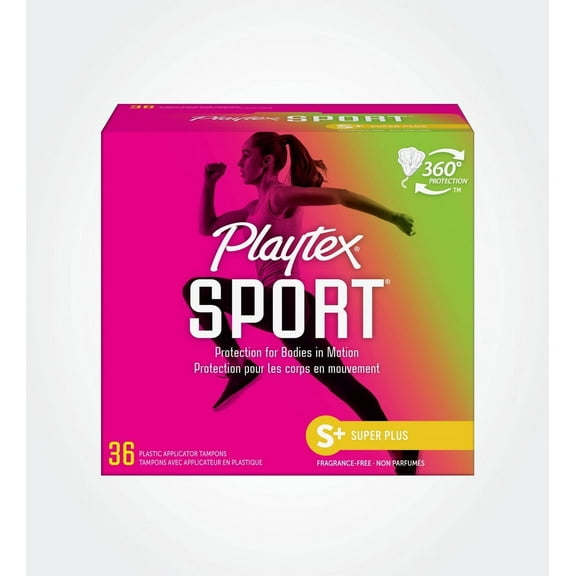 Playtex Sport Tampons Super Plus Absorbency, Unscented, 36 Count (Pack of 2)
