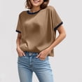 thumbnail image 2 of Kogui Shirts for Girls Short Sleeve Girls' Short Sleeve Summer Tops Casual Crewneck Loose T Shirts Size 12-13 (Khaki,12-13 Years), 2 of 5