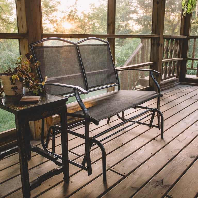 Backyard Expressions 2-Person Glider Bench, Heathered Grey photo 2