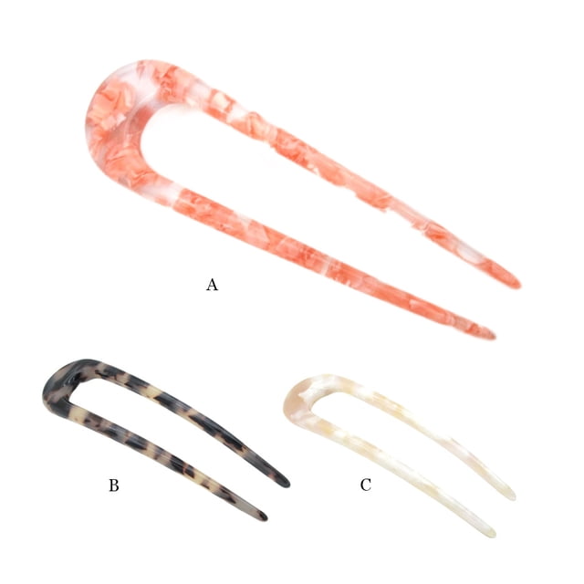 Pinces à Cheveux Multicolores Acétate Simplicité Accessoires Cheveux Filles Support Mode Rétro Bijoux Outils DIY Bijoux Mode Couvre-Chef en Forme de U Femme Rose Kaki