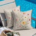 thumbnail image 2 of Throw Pillow Covers, Farmhouse Daisy 16x16 Pillow Covers for Couch/Sofa/Bed, Country Botanical Floral Blossom Decorative Square Linen Cushion Pillowcase for Home Decor, 2 of 9
