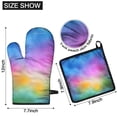 thumbnail image 6 of Rainbow Tie Dye Cloud Pattern Kitchen Oven Mitt and Pot Holder Sets 2 Pcs for Baking, Cooking and Grilling, Heat Resistant Up To 392 °F, 6 of 7
