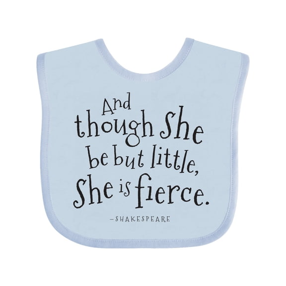 Inktastic Though She Be but Little Shakespeare Quote Boys or Girls Baby Bib