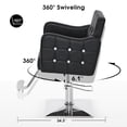 thumbnail image 5 of BarberPub 360° Swivel Hydraulic Salon Chair, Hairstylist Styling Chair, Black, 5 of 9