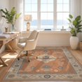 thumbnail image 3 of Design&I 2'x3' Washable Throw Rug Blue Terracotta Floral Medallion Design Elegant Botanical Motif with Ornate Borders for Hallway, Laundry Room, Low Profile Daily Traffic Ready Accent, 3 of 7