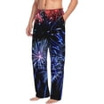 thumbnail image 6 of Sigee Glasses And Fireworks print Men's Pajama Pants Lounge Sleep Bottoms with Elastic Waistband and Pockets-Small, 6 of 6