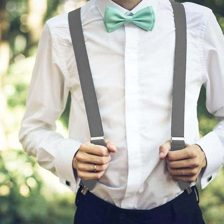 MELOTOUGH Heavy Duty Clip Suspenders for Men Men s Adjustable X Back Mens  Suspenders Straps with Clips Navy Blue 