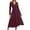 Brick Red, variant on Femme Robe Longue À Manches Longues Style Été/Automne, Élégante Robe De Plage Avec Taille Haute Ruchée, Coupe Wrap V-Neck, Étoffe Fluide Et Plissée, Robe Casual Solide Midi
