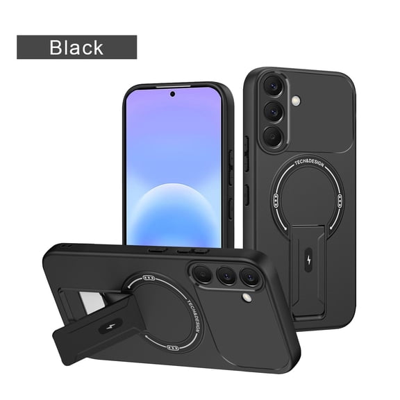 TECH CIRCLE Phone Case for Samsung Galaxy A54 5G Magnetic PC TPU Case with Foldable Kickstand Compatible with MagSafe Anti-Scratch Anti-Fingerprint Shock-Absorbent Camera Protection Cover,Black