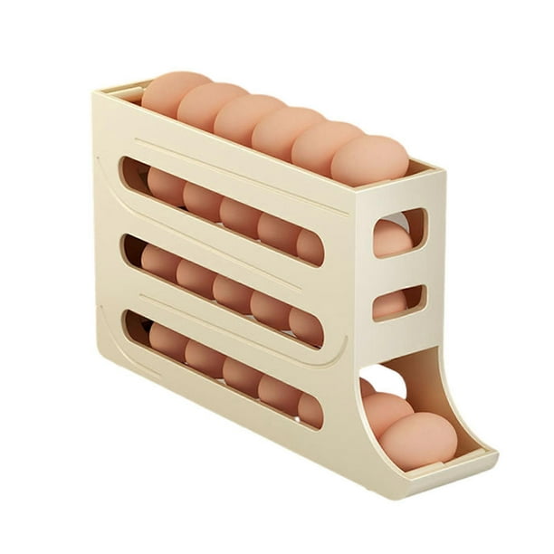 Automatic Sliding Egg Storage Box Large Capacity Portable Egg Container for Outdoors