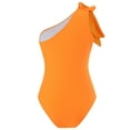 thumbnail image 7 of successthop Bathing Suits for Women One Piece Orange Swimsuits Thong One Shoulder Solid Swimwear Beachwear M, 7 of 7