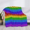 thumbnail image 3 of Yiaed Colorful Glitter Rainbow Print Blanket Throw Blanket Soft Cozy Flannel Blanket for Home Bed Sofa Couch Chair-60"x50", 3 of 6