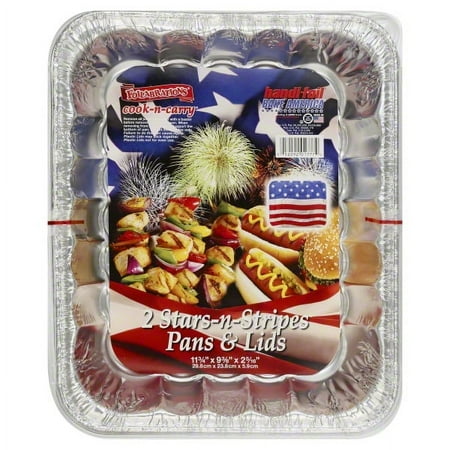 Handi-Foil, Handi-Foil 2 Stars-n-Stripes Pans & Lids, 1 pan & lid