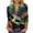 Multicolor—Tops-ZH, variant on AGWOLF Mardi Gras Outfit for Women 3/4 Length Sleeve Mask Graphic Carnival Tee Blouses Fashion Round Neck Funny 3D Print Holiday Tops