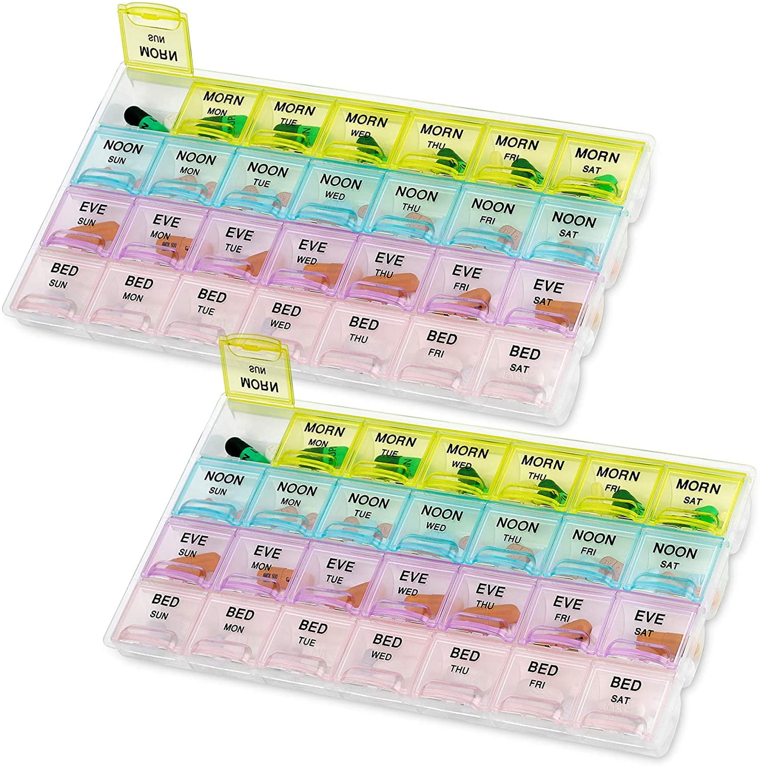 MEDca Pill Organizers - (2 Pack) Large Pill Organizer with Weekly by MEDca