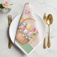thumbnail image 2 of Happy Easter Cloth Napkins, Cute Bunny Colorful Eggs Spring Flowers Green Washable and Reusable Dinner Napkins Set of 6, Table Napkin for Kitchen Party Birthday Wedding Hotel Housewarming 20"x20", 2 of 9