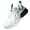 White black, variant on Men Lightweight Breathable Mesh Running Shoes, Gradient Flame Print Hollow Shock Absorbing Blade Sole Casual Athletic Trainers for Workout Walking Sports