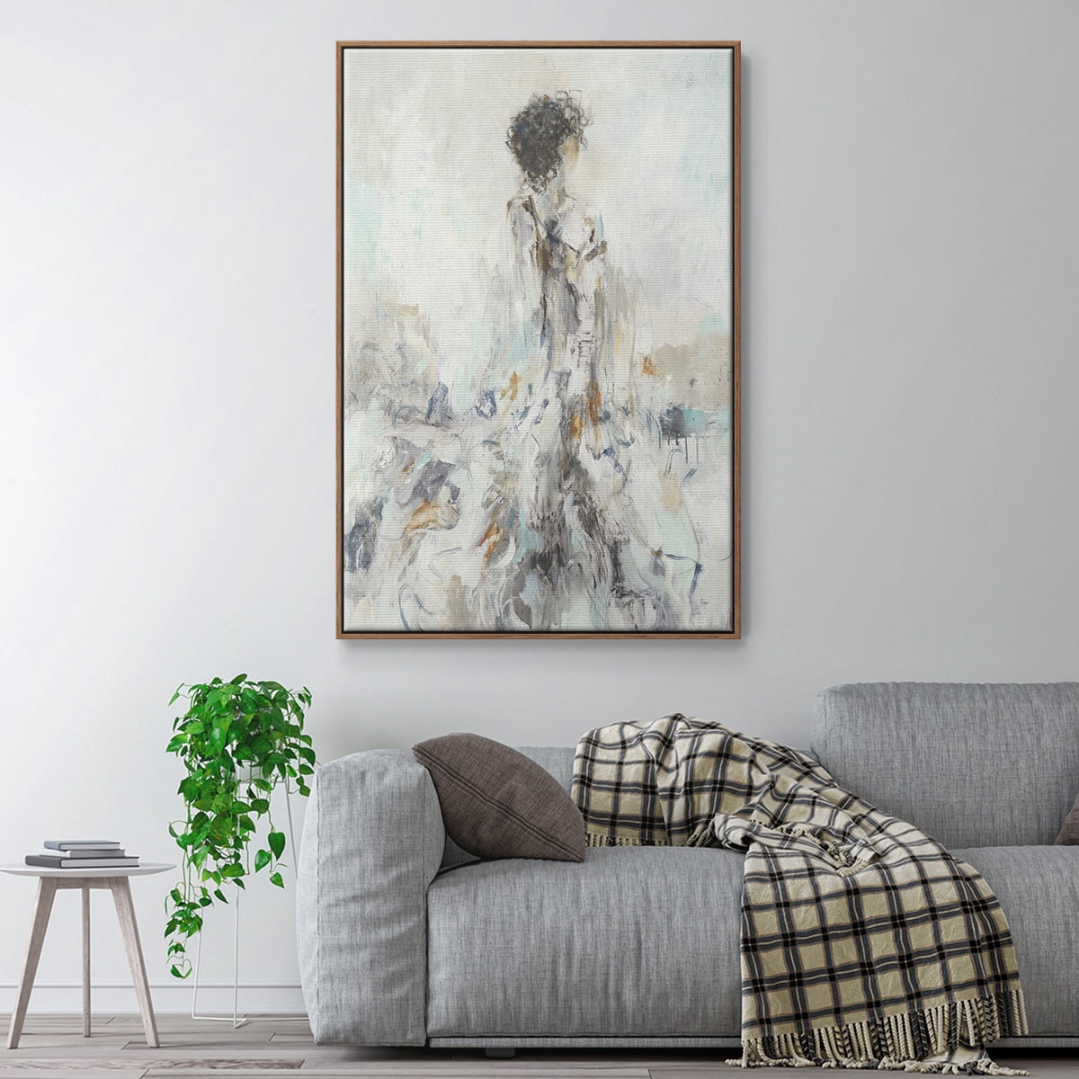 Romantic Reflection II Framed Premium Gallery Wrapped Canvas - Ready to Hang - 25 x 37 - Walnut Floating Frame