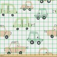 thumbnail image 2 of Ambesonne Cartoon Fabric by the Yard Upholstery, Pastel Toned Cars, 2 Yards, Peach and Mint Green, 2 of 5