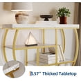 thumbnail image 5 of Garvee 39inch Narrow Console Tables for Entryway,Industrial Sofa Table with 4-Tier Storage Shelves for Living Room, Hallway, Foyer,Gold, 5 of 7