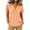 *Orange, variant on VBVC Women's Gingham V Neck Short Sleeve Top , Ladies' Relaxed Fit Collared Blouse , Casual Summer Loose Tunic Shirt For Women, Black , XS-4XL