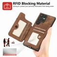 thumbnail image 4 of Jiahe Cover for Samsung Galaxy A21s, Luxury Wallet Case with Credit Card Slots，Flip Leather with Wrist Strap Shockproof Magnetic Ring Holder Stand with FEID Blocking Protective Case Cover, brown, 4 of 10